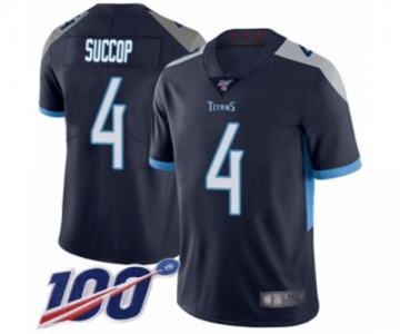 Youth Tennessee Titans #4 Ryan Succop Navy Blue Team Color Vapor Untouchable Limited Player 100th Season Football Jersey