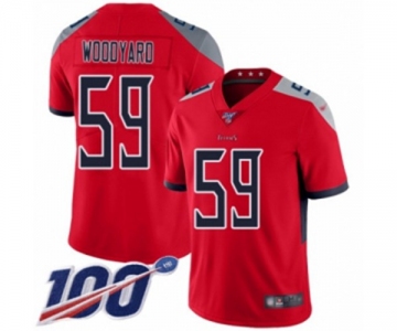 Youth Tennessee Titans #59 Wesley Woodyard Limited Red Inverted Legend 100th Season Football Jersey