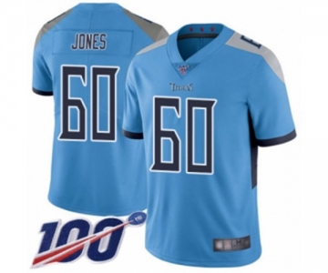 Youth Tennessee Titans #60 Ben Jones Light Blue Alternate Vapor Untouchable Limited Player 100th Season Football Jersey