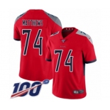 Youth Tennessee Titans #74 Bruce Matthews Limited Red Inverted Legend 100th Season Football Jersey