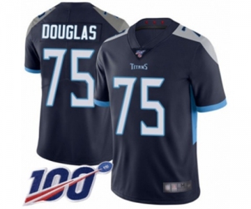 Youth Tennessee Titans #75 Jamil Douglas Navy Blue Team Color Vapor Untouchable Limited Player 100th Season Football Jersey