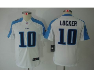 nike youth nfl jerseys tennessee titans #10 jake locker white[nike limited]