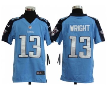 nike youth nfl jerseys tennessee titans #13 wright blue[nike]