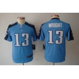 nike youth nfl jerseys tennessee titans #13 wright lt.blue[nike limited]