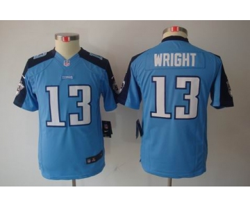 nike youth nfl jerseys tennessee titans #13 wright lt.blue[nike limited]