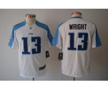 nike youth nfl jerseys tennessee titans #13 wright white[nike limited]