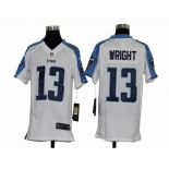 nike youth nfl jerseys tennessee titans #13 wright white[nike]