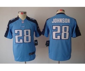 nike youth nfl jerseys tennessee titans #28 chris johnson lt.blue[nike limited]