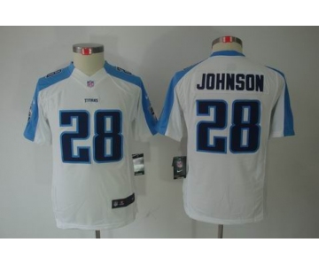 nike youth nfl jerseys tennessee titans #28 chris johnson white[nike limited]