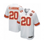 Men's Kansas City Chiefs #20 Morris Claiborne Game White Football Jersey