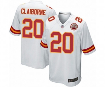 Men's Kansas City Chiefs #20 Morris Claiborne Game White Football Jersey