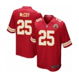 Men's Kansas City Chiefs #25 LeSean McCoy Game Red Team Color Football Jersey