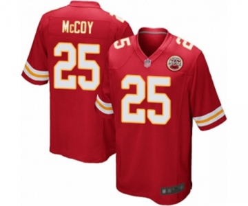 Men's Kansas City Chiefs #25 LeSean McCoy Game Red Team Color Football Jersey