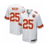 Men's Kansas City Chiefs #25 LeSean McCoy Game White Football Jersey