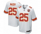 Men's Kansas City Chiefs #25 LeSean McCoy Game White Football Jersey