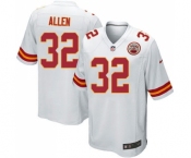 Men's Kansas City Chiefs #32 Marcus Allen Game White Football Jersey