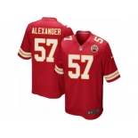 Men's Nike Kansas City Chiefs #57 D.J. Alexander Game Red Team Color NFL Jersey