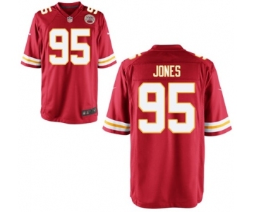 Men's Nike Kansas City Chiefs #95 Chris Jones Game Red Team Color NFL Jersey