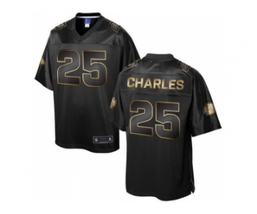 Nike Kansas City Chiefs #25 Jamaal Charles Black Gold Collection Jersey[Game]