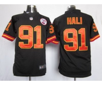 nike nfl jerseys kansas city chiefs #91 hali black[game]