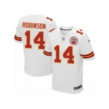 Men Nike Kansas City Chiefs #14 Demarcus Robinson Elite White NFL Jersey