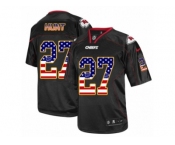 Men Nike Kansas City Chiefs #27 Kareem Hunt Elite Black USA Flag Fashion NFL Jersey