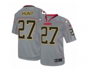 Men Nike Kansas City Chiefs #27 Kareem Hunt Elite Lights Out Grey NFL Jersey