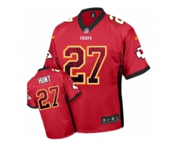 Men Nike Kansas City Chiefs #27 Kareem Hunt Elite Red Drift Fashion NFL Jersey