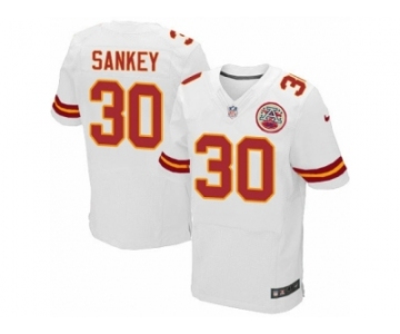 Men's Nike Kansas City Chiefs #30 Bishop Sankey Elite White NFL Jersey