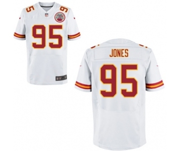 Men's Nike Kansas City Chiefs #95 Chris Jones Elite White NFL Jersey