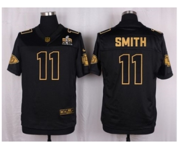 Nike Kansas City Chiefs #11 Alex Smith Black Pro Line Gold Collection Jersey[Elite]