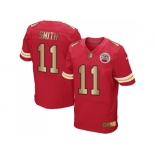 Nike Kansas City Chiefs #11 Alex Smith Red Team Color Men's Stitched NFL Elite Gold Jersey