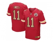 Nike Kansas City Chiefs #11 Alex Smith Red Team Color Men's Stitched NFL Elite Gold Jersey