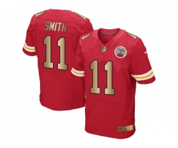 Nike Kansas City Chiefs #11 Alex Smith Red Team Color Men's Stitched NFL Elite Gold Jersey