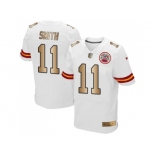 Nike Kansas City Chiefs #11 Alex Smith White Men's Stitched NFL Elite Gold Jersey