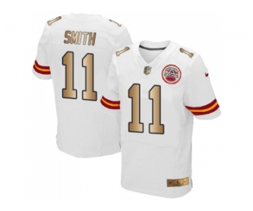 Nike Kansas City Chiefs #11 Alex Smith White Men's Stitched NFL Elite Gold Jersey