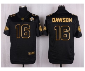 Nike Kansas City Chiefs #16 Len Dawson Black Pro Line Gold Collection Jersey[Elite]