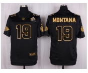 Nike Kansas City Chiefs #19 Joe Montana Black Pro Line Gold Collection Jersey[Elite]