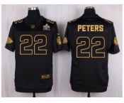 Nike Kansas City Chiefs #22 Marcus Peters Black Pro Line Gold Collection Jersey[Elite]