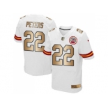 Nike Kansas City Chiefs #22 Marcus Peters White Men's Stitched NFL Elite Gold Jersey