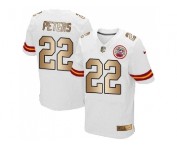 Nike Kansas City Chiefs #22 Marcus Peters White Men's Stitched NFL Elite Gold Jersey