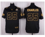 Nike Kansas City Chiefs #25 Jamaal Charles Black Pro Line Gold Collection Jersey(Elite)