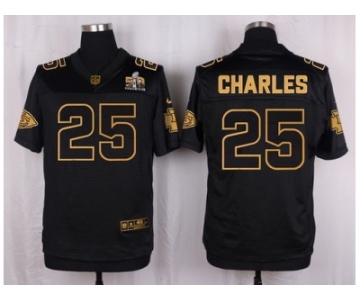 Nike Kansas City Chiefs #25 Jamaal Charles Black Pro Line Gold Collection Jersey[Elite]