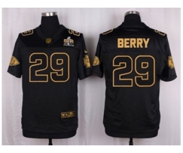 Nike Kansas City Chiefs #29 Eric Berry Black Pro Line Gold Collection Jersey(Elite)