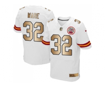 Nike Kansas City Chiefs #32 Spencer Ware White Men's Stitched NFL Elite Gold Jersey