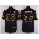 Nike Kansas City Chiefs #35 Christian Okoye Black Pro Line Gold Collection Jersey[Elite]