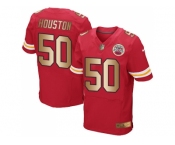 Nike Kansas City Chiefs #50 Justin Houston Red Team Color Men's Stitched NFL Elite Gold Jersey