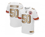 Nike Kansas City Chiefs #50 Justin Houston White Men's Stitched NFL Elite Gold Jersey