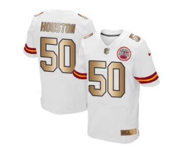 Nike Kansas City Chiefs #50 Justin Houston White Men's Stitched NFL Elite Gold Jersey