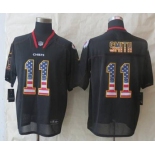 nike nfl jerseys kansas city chiefs #11 smith black[Elite USA flag fashion]